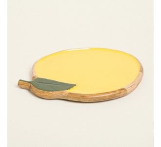 Beauty Home ΠΙΑΤΕΛΑ ΞΥΛΙΝΗ ΜΕ ΣΜΑΛΤΟ ΛΕΜΟΝΙ 27 x 34 cm       |  Διακοσμητκά στο espiti