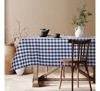Beauty Home Επαγγελματικό τραπεζομάντηλο Checks Art Ε8033 145x180 Μπλε σκούρο       |  Τραπεζαρία στο espiti