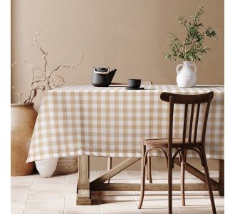Beauty Home Επαγγελματικό τραπεζομάντηλο Checks Art Ε8494 145x220 Μπεζ       |  Τραπεζαρία στο espiti