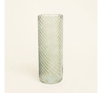 Beauty Home Γυάλινο Βάζο με Εφέ Στροβιλισμού 10cm x 26.5cm  Πράσινο     |  Βάζα στο espiti