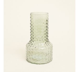 Beauty Home Βάζο Ανάγλυφο 13.8 x 24 cm  ΣΚΟΥΡΟ ΠΡΑΣΙΝΟ     |  Βάζα στο espiti