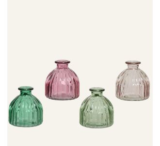 Beauty Home ΒΑΖΟ ΓΥΑΛΙΝΟ ΡΕΤΡΟ 8 x 8,5 cm  Πράσινο     |  Βάζα στο espiti