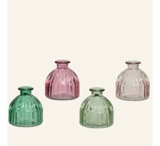 Beauty Home ΒΑΖΟ ΓΥΑΛΙΝΟ ΡΕΤΡΟ 8 x 8,5 cm  Λαχανί     |  Βάζα στο espiti