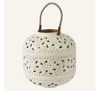 Beauty Home ΦΑΝΑΡΙ ΜΕΤΑΛΛΙΚΟ ΕΚΡΟΥ 28 x 30 CM       |  Διακοσμητκά στο espiti