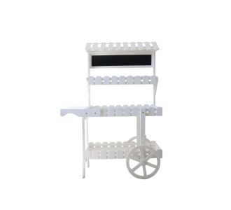 Beauty Home Ξύλινη Λευκή Καρότσα Candice 143 x 100 x 50 CM       |  Διακοσμητκά στο espiti