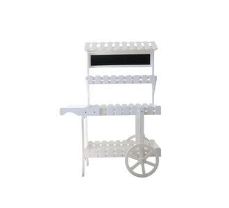 Beauty Home Ξύλινη Λευκή Καρότσα Candice 143 x 100 x 50 CM       |  Διακοσμητκά στο espiti