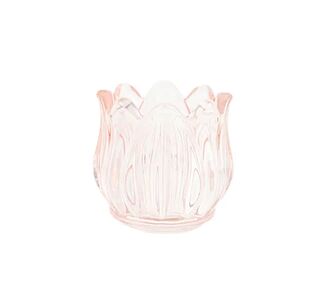 Beauty Home Γυάλινο Κηροπήγιο Λουλούδι Ροζ 7 x 6,7 CM       |  Διακοσμητκά στο espiti