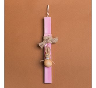 Beauty Home ΛΑΜΠΑΔΑ ΡΟΖ 33cm ΞΥΛΙΝΟΣ ΛΑΓΟΣ ΜΠΑΛΑ ΣΕ ΣΥΣΚΕΥΑΣΙΑ ΔΩΡΟΥ       |  Διακοσμητκά στο espiti