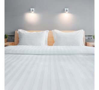 Beauty Home Παπλωματοθήκη King Size ξενοδοχείου Silky Percal Pennie Art Ε1027 250TC Satin Stripe 100% Cotton Λευκό 270x250+30       |  Υπνοδωμάτιο στο espiti
