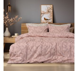 Beauty Home Σετ σεντόνια υπέρδιπλα με λάστιχο Art 12214 Flora 100% Βαμβακοσατέν 300tc 170x200+30 Σομόν       |  Σεντόνια Υπέρδιπλα / King Size στο espiti