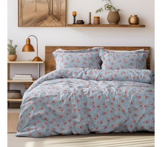 Beauty Home Σετ κουβερλί υπέρδιπλο Art 12219 Ivy 100% Βαμβακοσατέν 300tc 220x240 Γκρι       |  Κουβερλί Υπέρδιπλα στο espiti