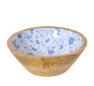 Beauty Home Μπώλ απο Ξυλο Μάνγκο με Λουλούδια 25cm x 10cm       |  Διακοσμητκά στο espiti