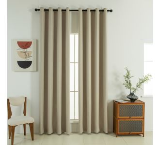 Beauty Home Κουρτίνα Full Blackout σκίασης με 8 κρίκους Soft Art 8391 Beige 140x270 Άμμου       |  Ετοιμες κουρτίνες με σχέδιο στο espiti