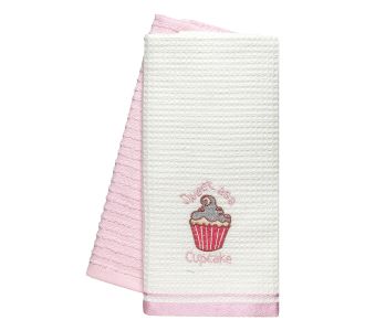 Beauty Home Ποτηρόπανα σετ 2τμχ Cupcake Art 8815 40x60 Ροζ       |  Πετσέτες Κουζίνας στο espiti