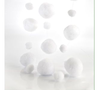 Beauty Home ΓΙΡΛΑΝΤΑ ΜΕ ΛΕΥΚΑ  ΠΟΝ ΠΟΝ 180 CM       |  Διακοσμητκά στο espiti