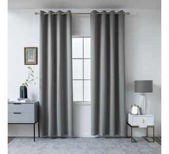 Beauty Home Κουρτίνα Blackout σκίασης με 8 κρίκους Art Ideal 8400 140x270 Ανθρακίτης       |  Ετοιμες κουρτίνες με σχέδιο στο espiti