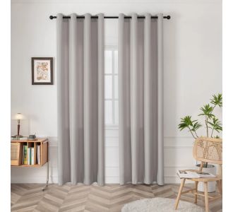 Beauty Home Κουρτίνα μεσαίας σκίασης με 8 μεταλλικούς κρίκους Effect Art 8443 140x270 Ασημί       |  Ετοιμες κουρτίνες με σχέδιο στο espiti