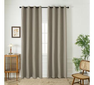 Beauty Home Κουρτίνα Blackout Jacquard σκίασης με 8 μεταλλικούς κρίκους Glare Art 8444 140x270 Άμμου       |  Ετοιμες κουρτίνες με σχέδιο στο espiti