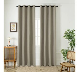 Beauty Home Κουρτίνα Blackout Jacquard σκίασης με 8 μεταλλικούς κρίκους Glare Art 8444 140x270 Άμμου       |  Ετοιμες κουρτίνες με σχέδιο στο espiti