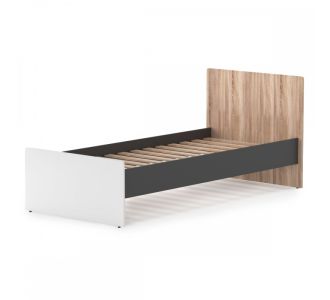 Alex Μονό Κρεβάτι 90x200εκ Χωρίς Πάτωμα Γραφίτης-Λευκό-Sonoma 90 AlphaB2B |  Παιδικά έπιπλα στο espiti