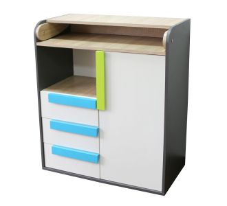 Alex 84x37x94εκ (αλλαξιέρα μωρού) Γραφίτης-Σονόμα-Λευκό με συρτάρια AlphaB2B |  Παιδικά έπιπλα στο espiti