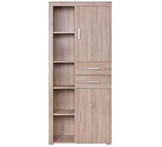 Damis 90.5x35x203εκ Ντουλάπα Ραφιέρα με Συρτάρια Sonoma AlphaB2B |  Βιτρίνες - Έπιπλα εισόδου στο espiti