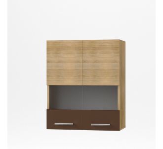 Alina Πάνω ντουλάπι με Τζάμι 60x30,5x71,8εκ Σονόμα-Μόκκα AlphaB2B |  Ντουλάπια στο espiti