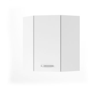 CHARLOTΤE Πάνω Ντουλάπι Γωνίας 60x60x71.8εκ με μεταλλικά χερούλια Λευκό AlphaB2B |  Ντουλάπια στο espiti