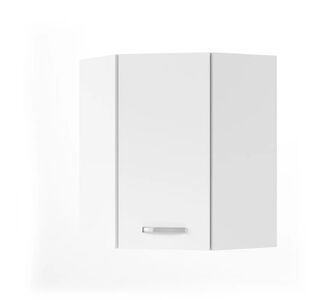 CHARLOTΤE Πάνω Ντουλάπι Γωνίας 60x60x71.8εκ με μεταλλικά χερούλια Λευκό AlphaB2B |  Ντουλάπια στο espiti