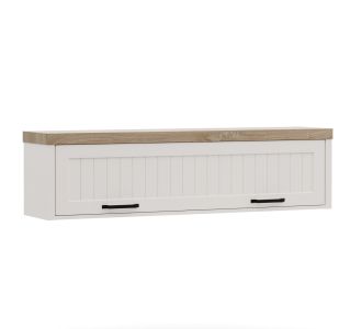 VERNE ΡΑΦΙ ΤΟΙΧΟΥ ΚΡΕΜΑΣΤΟ 137.9x30x35cm χρώμα Λευκό-Φυσικός Δρυς AlphaB2B |  Ραφιέρες τοίχου στο espiti