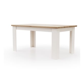 VERNE ΤΡΑΠΕΖΙ KOYZINAΣ 161(210)x90.8x74.5cm Λευκό-Φυσικός Δρυς AlphaB2B |  Τραπέζια στο espiti