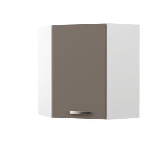 CHARLOTΤE Πάνω Ντουλάπι Γωνίας 60x60x71.8εκ με μεταλλικά χερούλια Μόκα AlphaB2B |  Ντουλάπια στο espiti