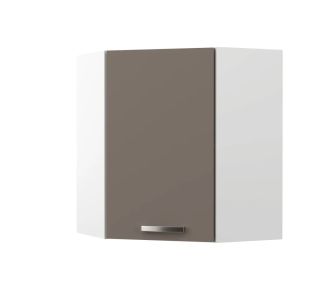CHARLOTΤE Πάνω Ντουλάπι Γωνίας 60x60x71.8εκ με μεταλλικά χερούλια Μόκα AlphaB2B |  Ντουλάπια στο espiti