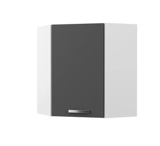 CHARLOTΤE Πάνω Ντουλάπι Γωνίας 60x60x71.8εκ με μεταλλικά χερούλια Γραφίτης AlphaB2B |  Ντουλάπια στο espiti