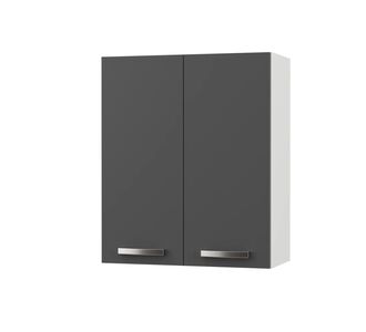 CHARLOTΤE Πάνω Ντουλάπι 60x30.5x71.8εκ με μεταλλικά χερούλια Γραφίτης AlphaB2B |  Ντουλάπια στο espiti