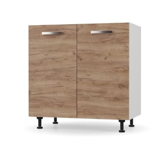 CHARLOTΤE Ντουλάπι Νεροχύτη 80x46.5x82εκ με μεταλλικά χερούλια Χρυσός Δρυς AlphaB2B |  Ντουλάπια στο espiti