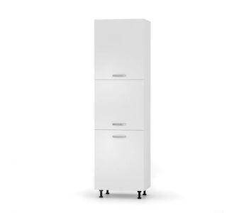 CHARLOTΤE Στήλη Kουζίνας 60x56x213.4εκ με μεταλλικά χερούλια Λευκό AlphaB2B |  Ντουλάπια στο espiti