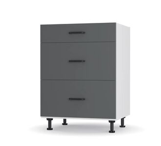 Modest Κάτω Ντουλάπι Συρταριέρα Ανθρακί 60x48x82cm AlphaB2B |  Ντουλάπια στο espiti