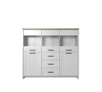 VERNE BAR 147.9x37.2x132.7cm Λευκό-Φυσικός Δρυς AlphaB2B |  Μπουφέδες στο espiti
