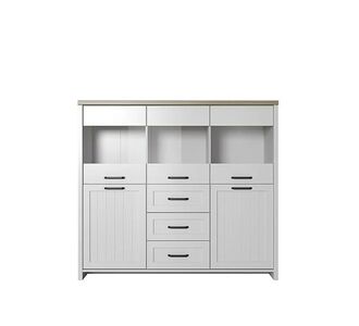 VERNE BAR 147.9x37.2x132.7cm Λευκό-Φυσικός Δρυς AlphaB2B |  Μπουφέδες στο espiti