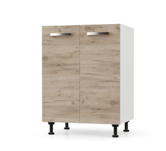 CHARLOTΤE Κάτω Ντουλάπι 60x46.5x82εκ με μεταλλικά χερούλια Δρύς AlphaB2B |  Ντουλάπια στο espiti