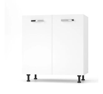 CHARLOTΤE Κάτω Ντουλάπι 80x46.5x82εκ με μεταλλικά χερούλια Λευκό AlphaB2B |  Ντουλάπια στο espiti