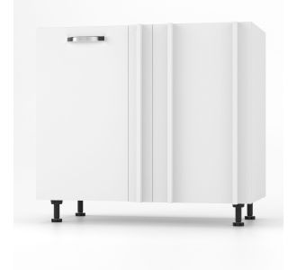 CHARLOTΤE Κάτω Ντουλάπι Γωνίας 90x50x82εκ με μεταλλικά χερούλια Λευκό AlphaB2B |  Ντουλάπια στο espiti