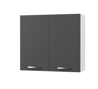 CHARLOTΤE Πάνω Ντουλάπι 80x30.5x71.8εκ με μεταλλικά χερούλια Γραφίτης AlphaB2B |  Ντουλάπια στο espiti