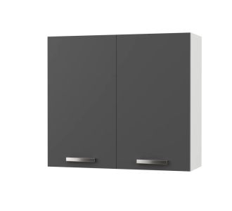 CHARLOTΤE Πάνω Ντουλάπι 80x30.5x71.8εκ με μεταλλικά χερούλια Γραφίτης AlphaB2B |  Ντουλάπια στο espiti