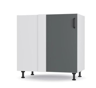 Modest Κάτω Γωνιακό Ντουλάπι Ανθρακί 100x48x82εκ AlphaB2B |  Ντουλάπια στο espiti