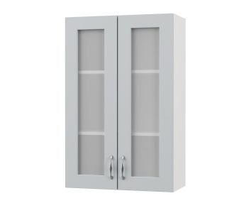 Modest Πάνω Ντουλάπι-Βιτρίνα Γκρι 60x30x92εκ AlphaB2B |  Ντουλάπια στο espiti