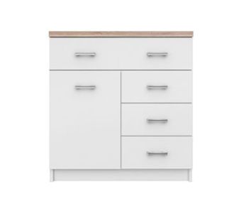 Κομότα Top Mix 80x33x85cm Λευκό-Sonoma AlphaB2B |  Βιτρίνες - Έπιπλα εισόδου στο espiti