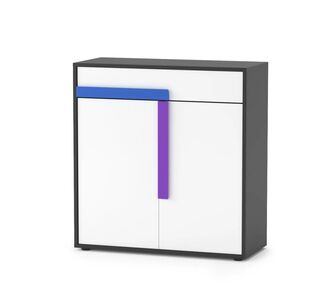 Κομότα Ντουλάπι Alex 84x36x87εκ Γραφίτης-Λευκό AlphaB2B |  Παιδικά έπιπλα στο espiti