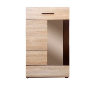 Βιτρίνα Μονόφυλλη Solo 1W 65x35x109cm Sonoma Wenge και MDF Καμπυλωτό τελείωμα στην πόρτα AlphaB2B |  Συνθέσεις σαλονιού στο espiti